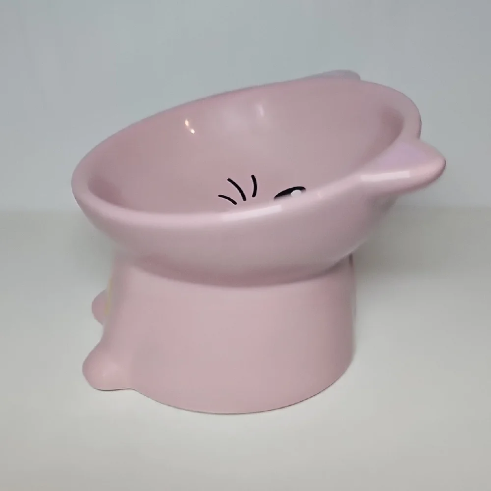 Pink Cat-Shaped Pet Bowl by Nice Paws